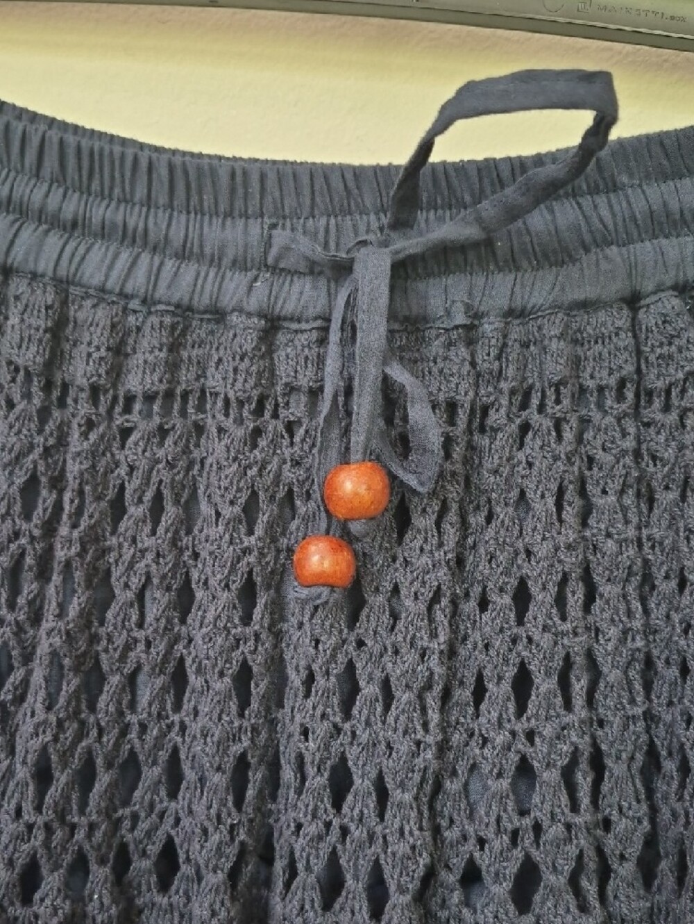 Lucky & Coco Skirt Womens M Navy Cotton Crochet A-Line Midi Vtg Boho Cottagecore - Picture 4 of 7